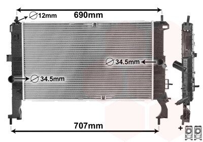 Радиатор, охлаждения дивгателя VAN WEZEL 37002346