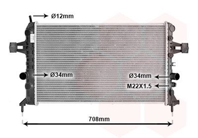 Радіатор охолодження OPEL ASTRA G (98-) 1.6i VAN WEZEL 37002440