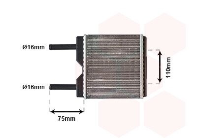 Теплообменник, отопление салона VAN WEZEL 37006094