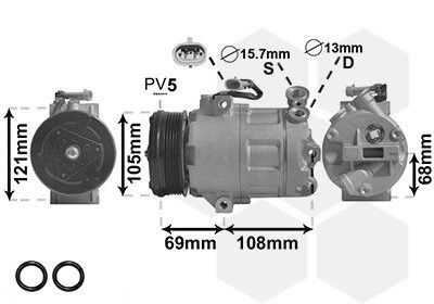 Компрессор, кондиционер VAN WEZEL 3700K138