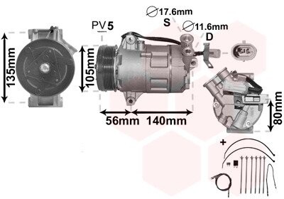 Компрессор, кондиционер VAN WEZEL 37 00 K428