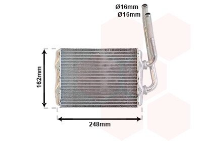 Теплообменник, отопление салона VAN WEZEL 43006220