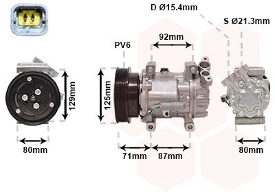 Компресор кондиціонера NISSAN QASHQAI/ RENAULT KANGOO 08 > 13 VAN WEZEL 4300K401