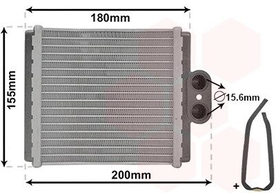 Теплообменник, отопление салона VAN WEZEL 52006093