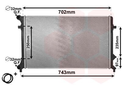 Радиатор, охлаждения дивгателя VAN WEZEL 58002205