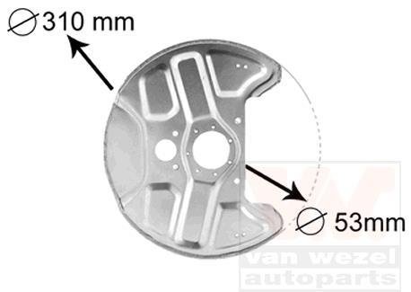 Отражатель, диск тормозного механизма VAN WEZEL 5994372 (фото 1)
