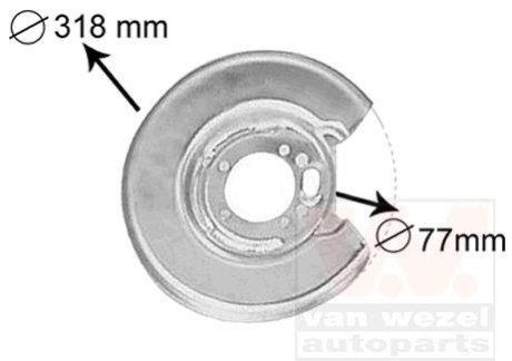 Отражатель, диск тормозного механизма VAN WEZEL 5994373 (фото 1)