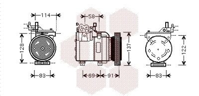 Компресор кондиціонера GETZ 14i/16i MT/AT 05-09 (вир-во) VAN WEZEL 8200K199