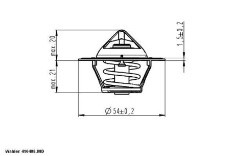 Термостат, охлаждающая жидкость WAHLER 410488.88D