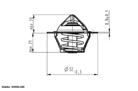 Термостат, охлаждающая жидкость WAHLER 410808.88D