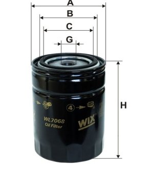 Фільтр оливи WIX FILTERS WL7068