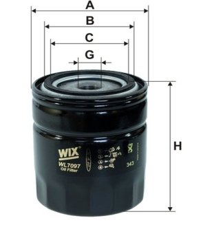 Фільтр масляний двигуна Toyota, Wolga /OP550 (вир-во WIX-FILTERS UA) WIX FILTERS WL7097