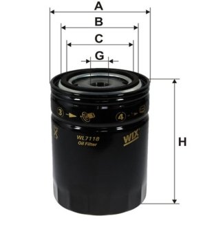 Фільтр масляний двигуна /OP563/1 (WIX-FILTERS UA) WIX FILTERS WL7118