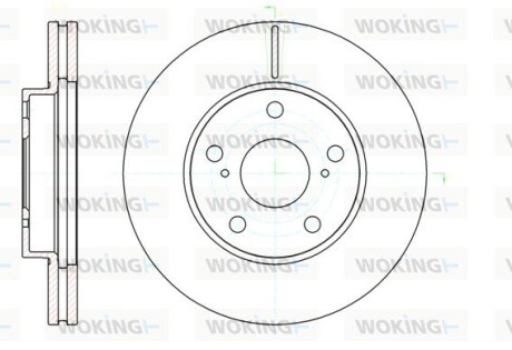 Гальмівний диск перед. Auris/Corolla (07-14) WOKING D6104310