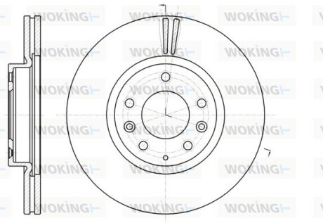 Гальмівний диск перед. Mazda 6/Atenza/6 (07-21) WOKING D6123510