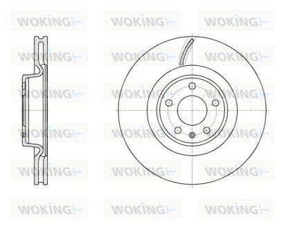 Диск тормозной передний (Remsa) Audi A4 A5 17>, A6 A7 18>, Q5 17> WOKING D6197010