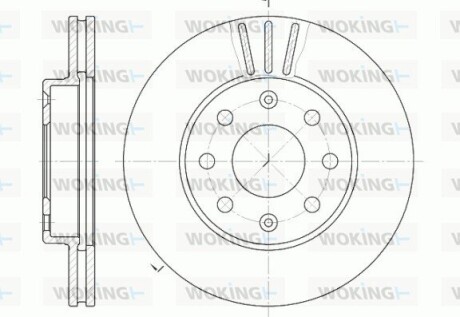 Гальмівний диск перед. Aveo/Kalos/Spark (03-21) WOKING D6655.10