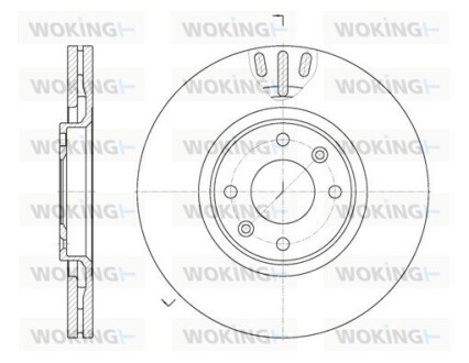 Диск тормозной передний (кратно 2) (Remsa) PSA C4 I 207 307 (D6657.10) WOKING D665710