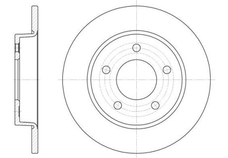 Диск тормозной задний (кратно 2) (Remsa) Mazda 3 I II 1,3-2,0i (D6906.00) WOKING D690600