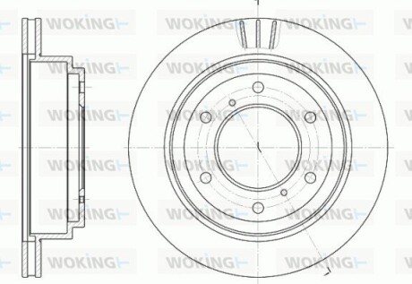 Гальмівний диск задній Mitsubishi Pajero 2.5-3.8 00- (300x22) WOKING D695510