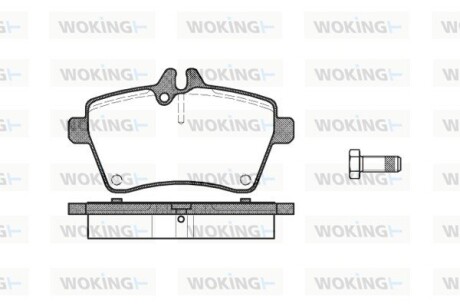 Колодки тормозные диск. перед. (Remsa) MB A-class 04>12, B-class 05>11 Bosch ver. (P10443.00) WOKING P1044300 (фото 1)