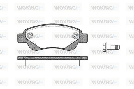 Гальмівні колодки пер. Peugeot 107/Citroen C1 05- (Bosch) WOKING P1077300