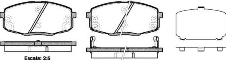 Колодки тормозные диск. перед. (Remsa) Hyundai Elantra 1.6 10-,Hyundai I30 1.4 07-11 (P11383.12) WOKING P1138312 (фото 1)