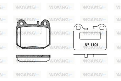 Гальмівні колодки зад. MB M-class (W163) 98-05 (ATE) WOKING P1143.40