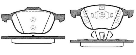 Гальмівні колодки пер.FORD C-MAX/FOCUS/MAZDA 3/5/VOLVO V40/S40/C70/C30 1.0-2.5 03-19 WOKING P1182330 (фото 1)