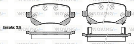 Колодки тормозные диск. задн. (Remsa) Dodge Journey 08> 13> (P11953.02) WOKING P1195302