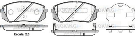 Гальмівні колодки пер. Kia Carens 07-/Sportage 04- (mando) WOKING P1202302