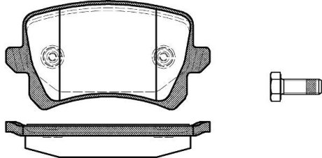 Гальмівні колодки зад. Caddy III/Golf V/Audi A4 03- WOKING P1242300