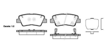 Колодки тормозные диск. задн. (Remsa) Hyundai Grandeur 2.4 11-,Hyundai Grandeur 3.0 11- (P12623.02) WOKING P1262302