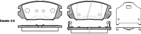 Колодки тормозные диск. перед. (Remsa) Honda Civic viii 1.6 05-,Hyundai Grandeur 2.2 03- (P13043.02) WOKING P1304302