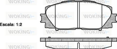 Колодки гальмівні диск. перед. (Remsa) Toyota Yaris II 05>,Yaris III 10> (P13243.00) WOKING P1324300