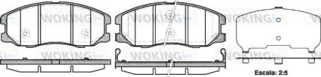 Гальмівні колодки пер. Chevrolet Captiva 06- (akebono) WOKING P1361312 (фото 1)