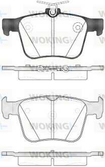 Колодки тормозные диск. задн. (Remsa) Audi A3 2.0 12-,Audi A3 limousine 2.0 13- (P14163.10) WOKING P1416310 (фото 1)