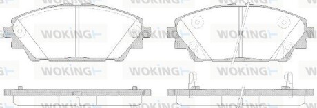 Гальмівні колодки пер. Mazda 3/CX-3 13- (Akebono) WOKING P1469302