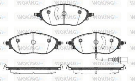 Колодки тормозные диск. перед. (Remsa) VAG Passat B7 B8 / Golf VII / Tiguan II (P15703.01) WOKING P1570301