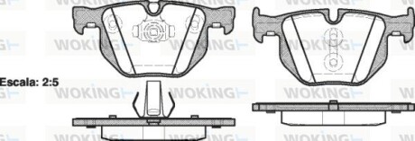 Колодки тормозные диск. задн. (Remsa) Bmw X5 2.0 13-,Bmw X5 3.0 06-13,Bmw X5 3.0 13- (P2813.61) WOKING P281361 (фото 1)