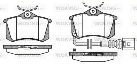 Колодки тормозные диск. задн. (Remsa) Audi A1 1.2 10-,Audi A1 1.4 10-,Audi A1 1.6 10- (P3633.41) WOKING P363341 (фото 1)