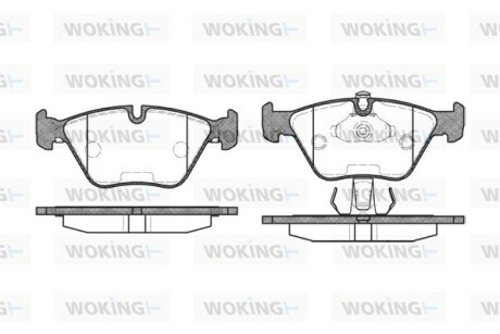 Гальмівні колодки пер. BMW 5 (E39) 2.0-3.5i 95-03 WOKING P3703.25