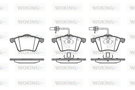 Колодки тормозные диск. перед. (Remsa) VW TRANSPORTER T4 2.5 (96-03)/Ford Galaxy I 1.9 TDI (00-06) (P6213.02) WOKING P621302