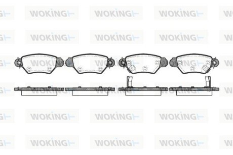 Гальмівні колодки зад. Astra G 98-05 (Bosch) WOKING P7853.02