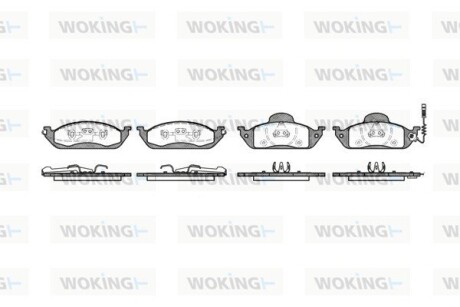 Гальмівні колодки пер. MB M-Class (W163) 98-05 WOKING P7973.01