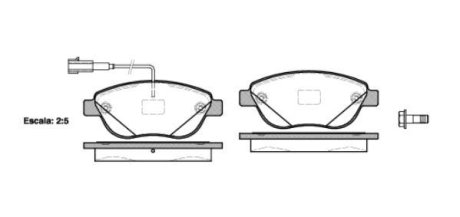 Гальмівні колодки пер. Berlingo/Partner 01-/Doblo 03- (137x57.3x19)(з датчиком) WOKING P959312