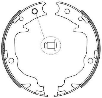 Колодки ручного гальма C4/CALIBER/PATRIOT/COMPASS/OUTLANDER II/LANCER VIII/4008 1.6-2.7 08- WOKING Z464100 (фото 1)