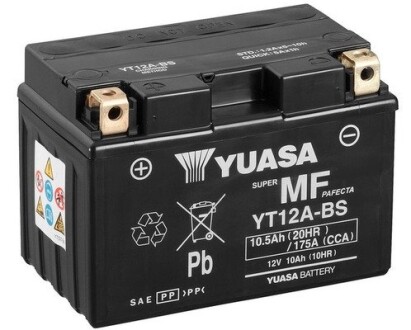 МОТО 12V 10Ah MF VRLA Battery (сухозаряжений) YUASA YT12A-BS