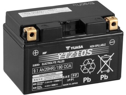 МОТО 12V 9,1Ah High Performance MF VRLA Battery (GEL) YUASA YTZ10S (фото 1)