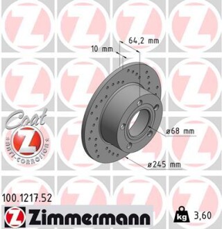 Диск гальмівний ZIMMERMANN 100.1217.52